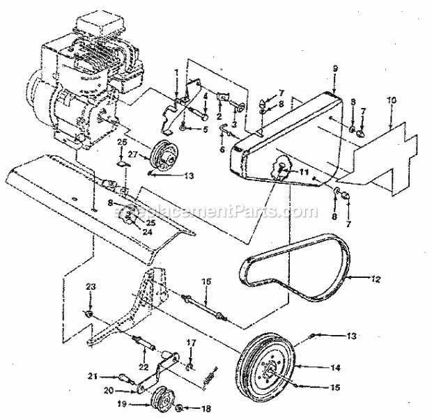 craftsman tiller parts diagram