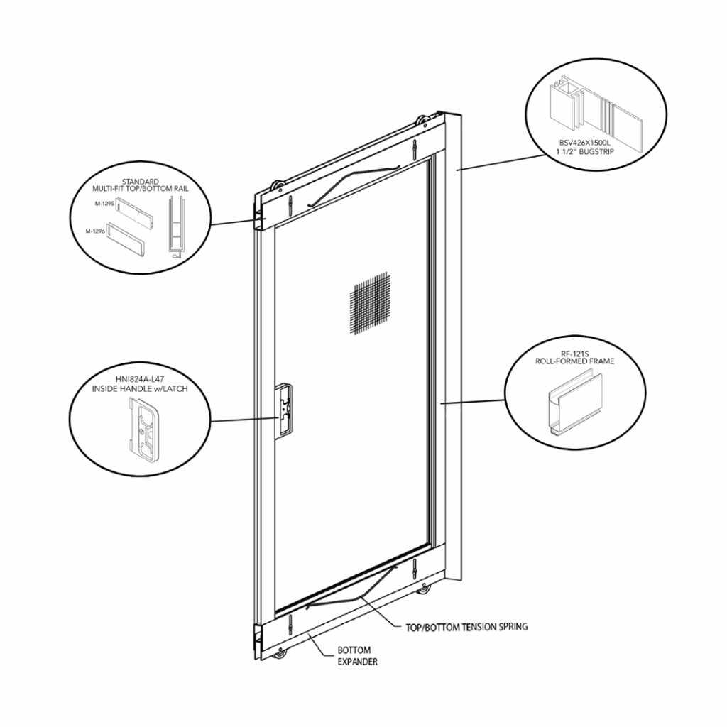 rv screen door parts diagram