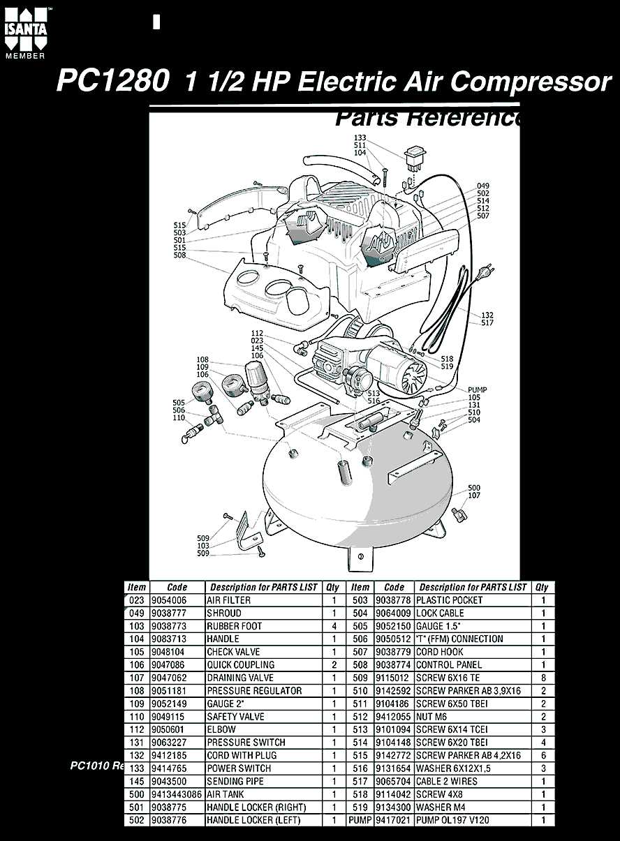 air compressor pressure switch parts diagram