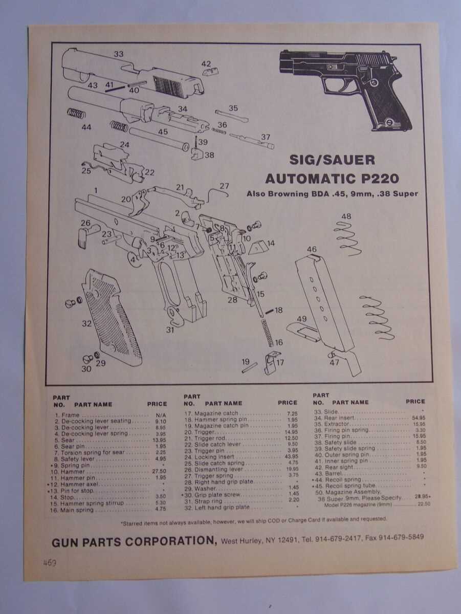 sig p226 parts diagram