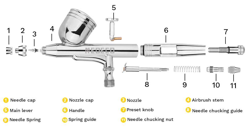 master airbrush parts diagram