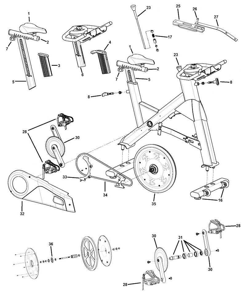 peloton bike parts diagram