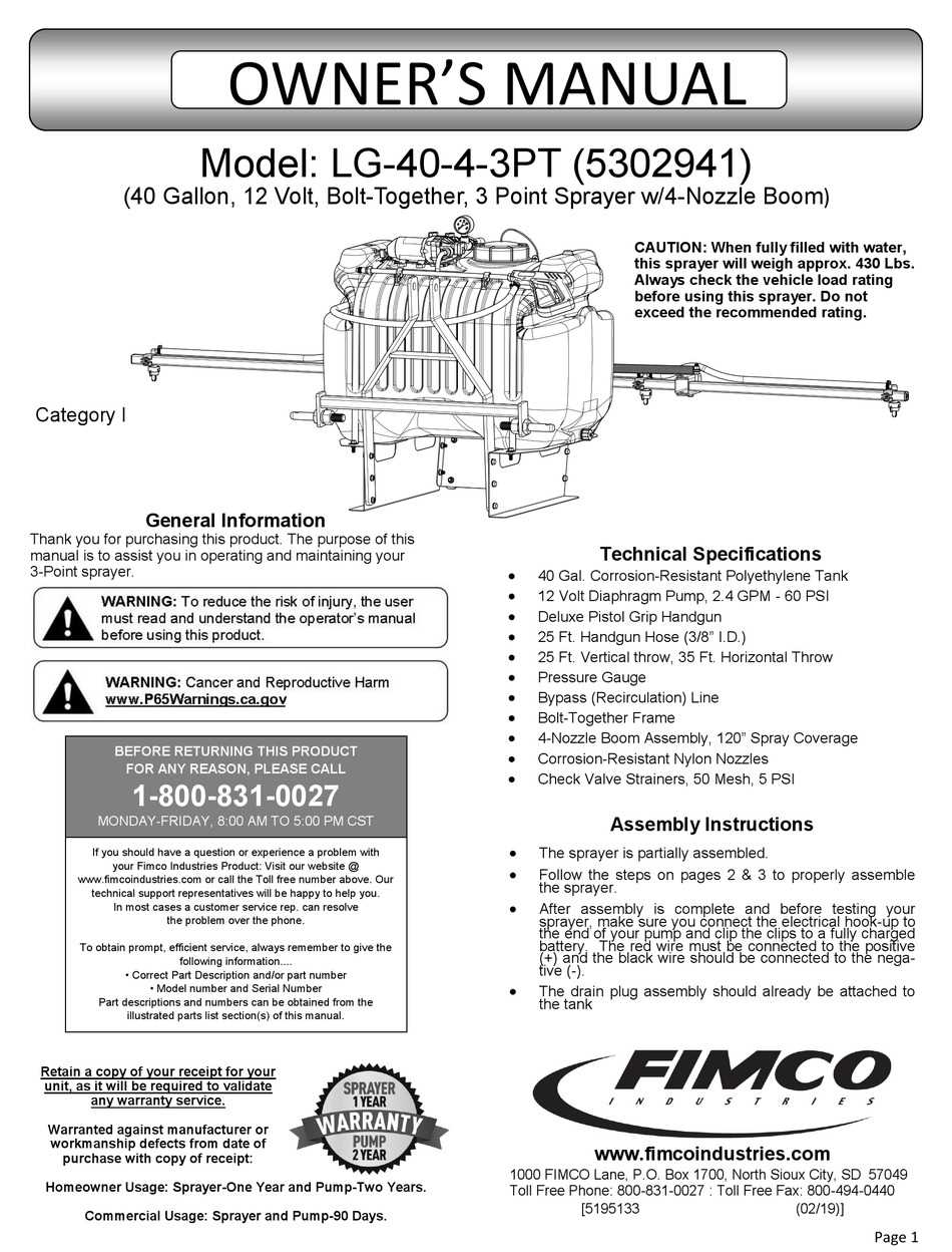 fimco sprayer pump parts diagram