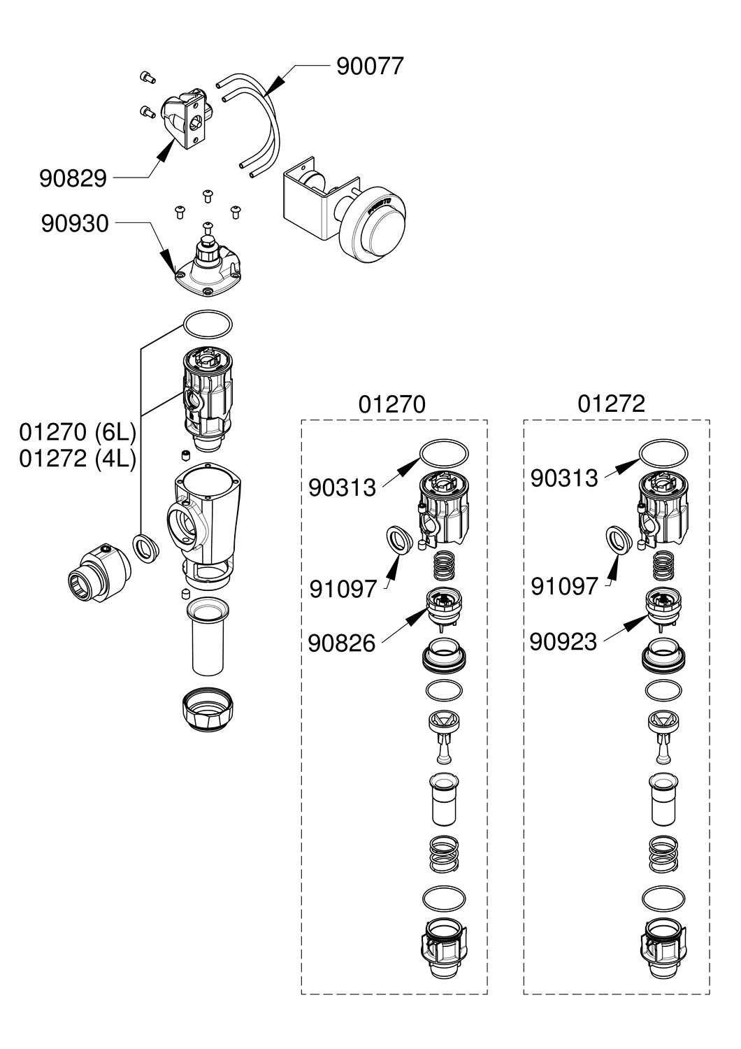 sloan toilet parts diagram