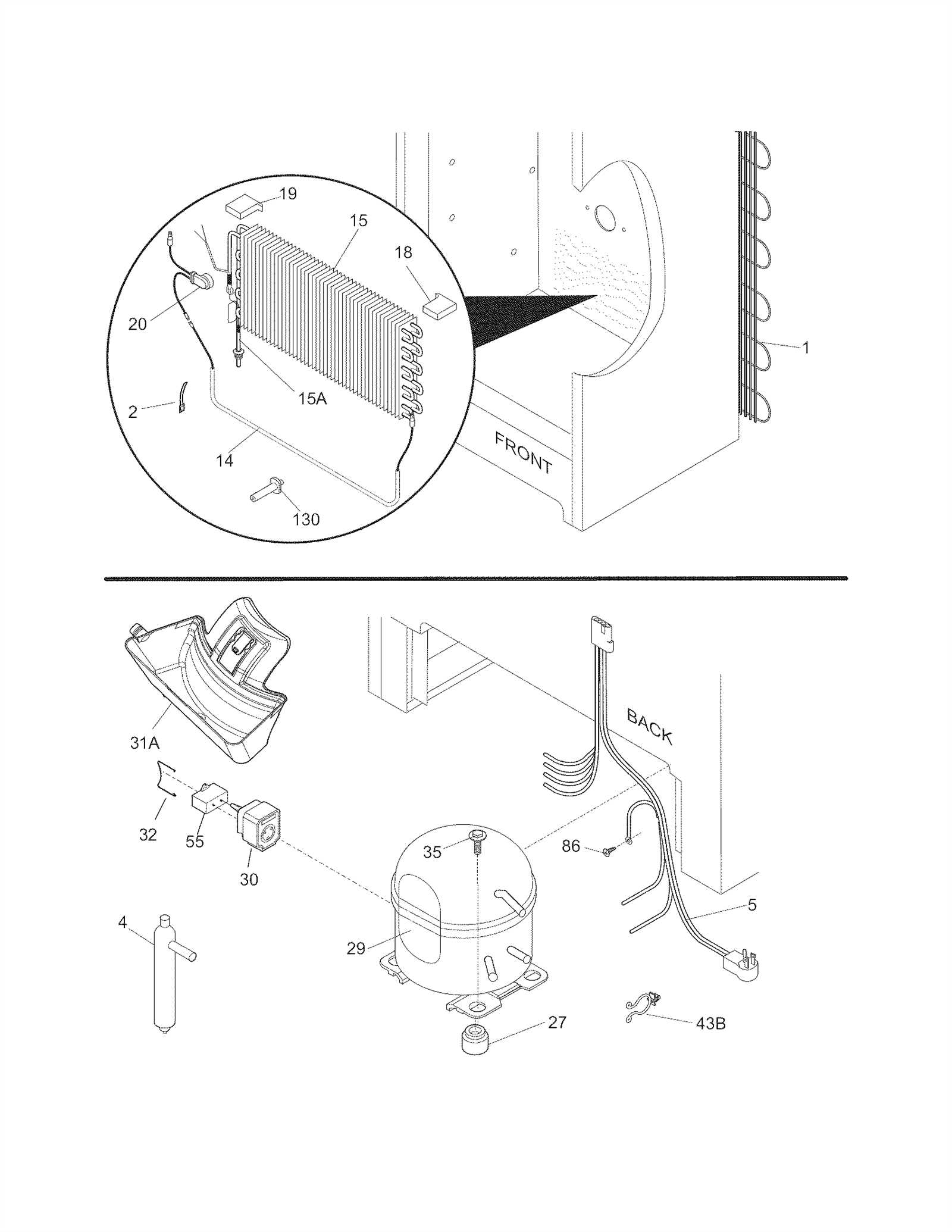 frigidaire upright freezer parts diagram