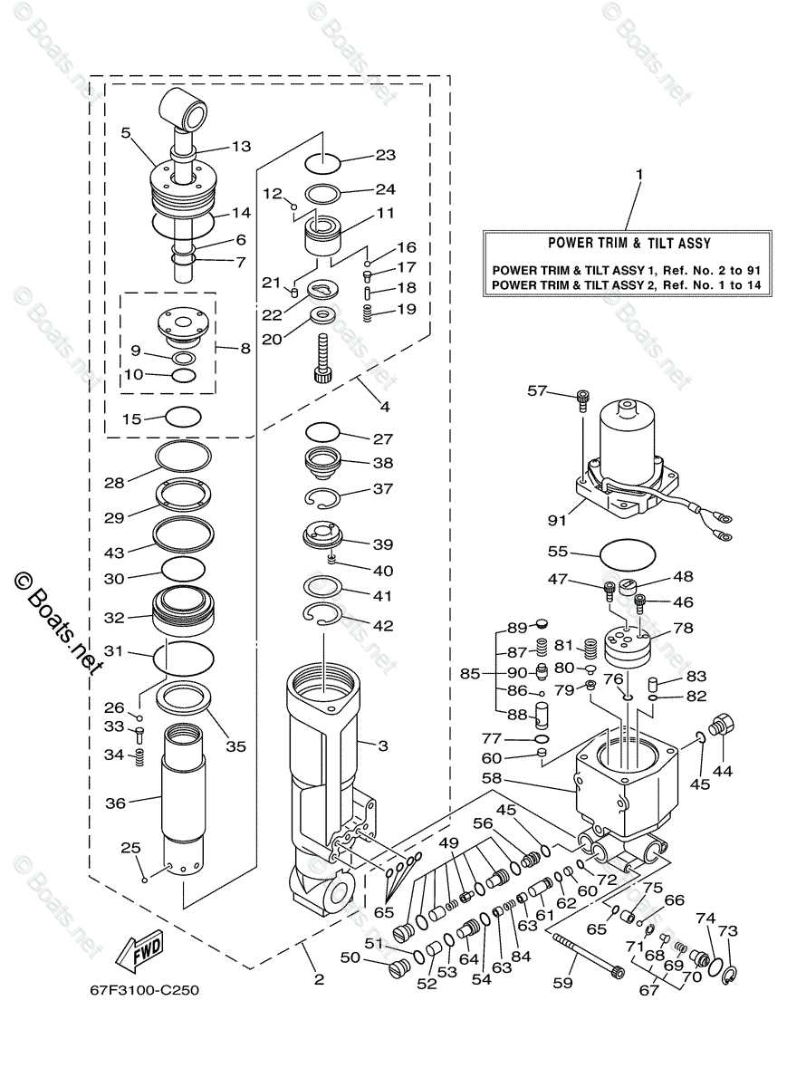 yamaha tilt and trim parts diagram