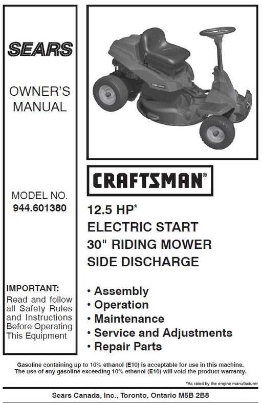 craftsman t110 parts diagram