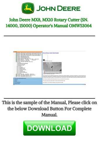 john deere mx10 parts diagram