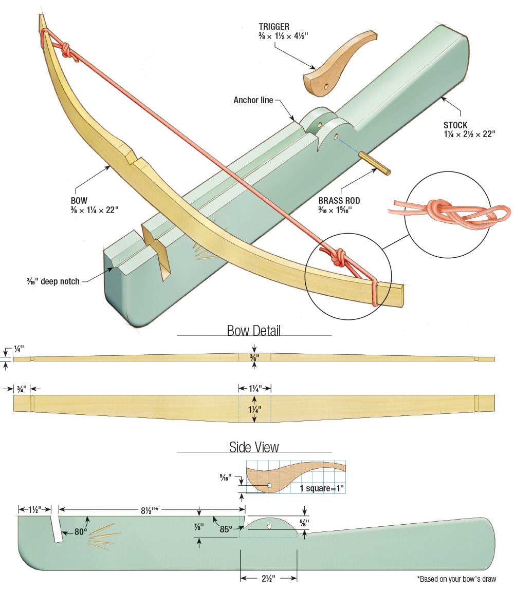 parts of a crossbow diagram