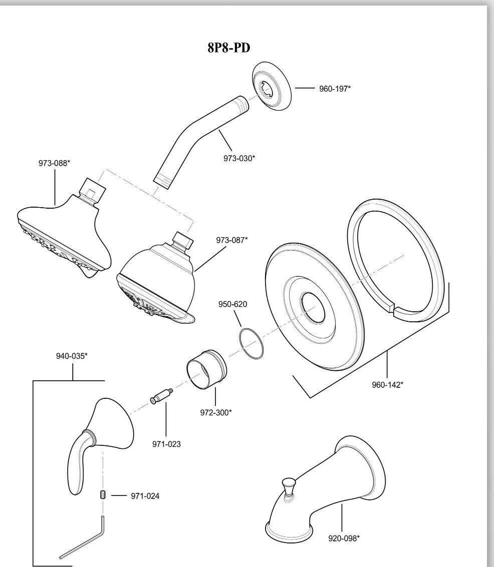 parts of a shower faucet diagram