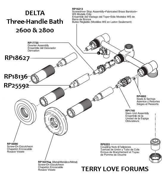 parts of a shower faucet diagram