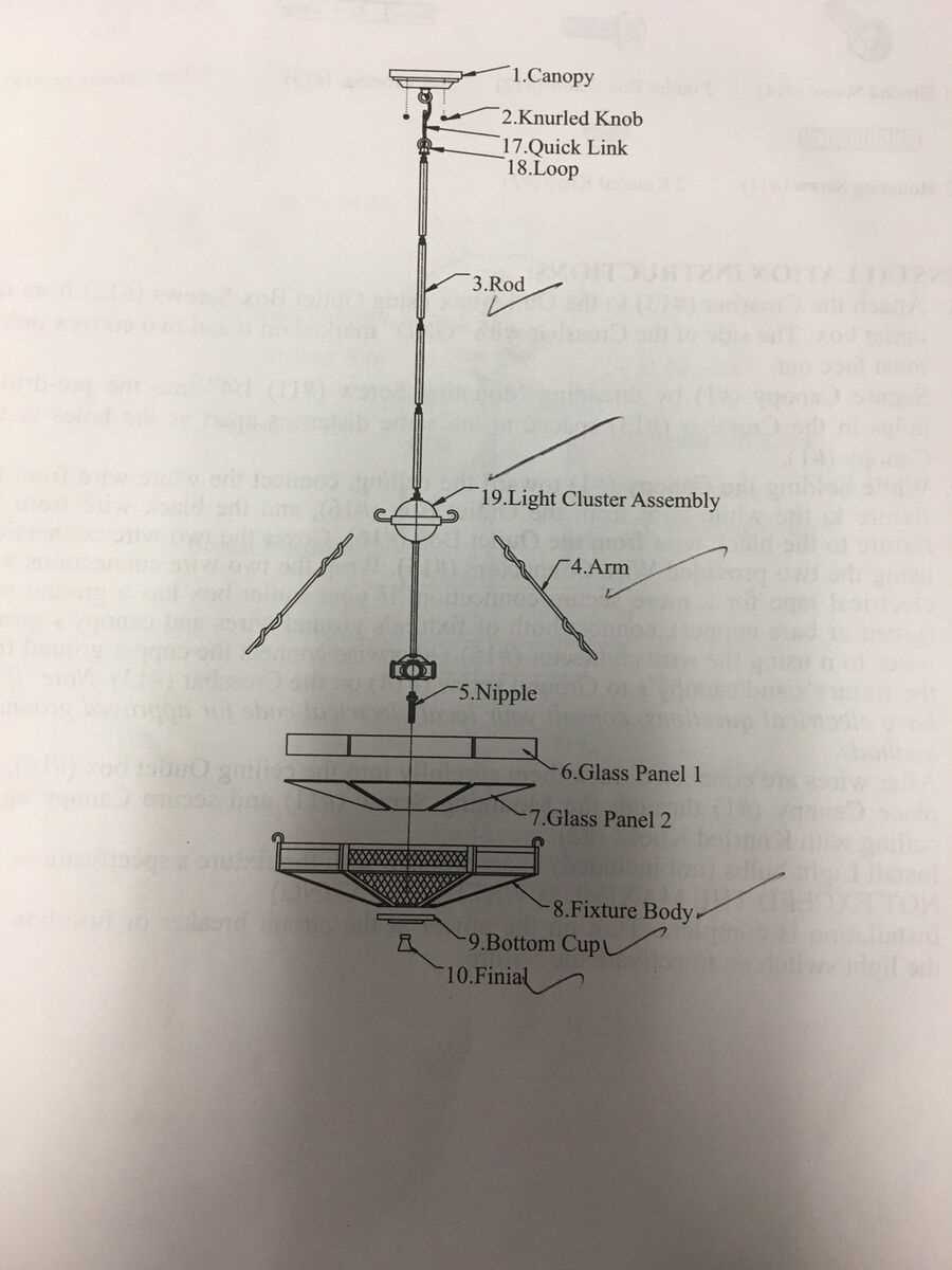 pendant lamp parts diagram