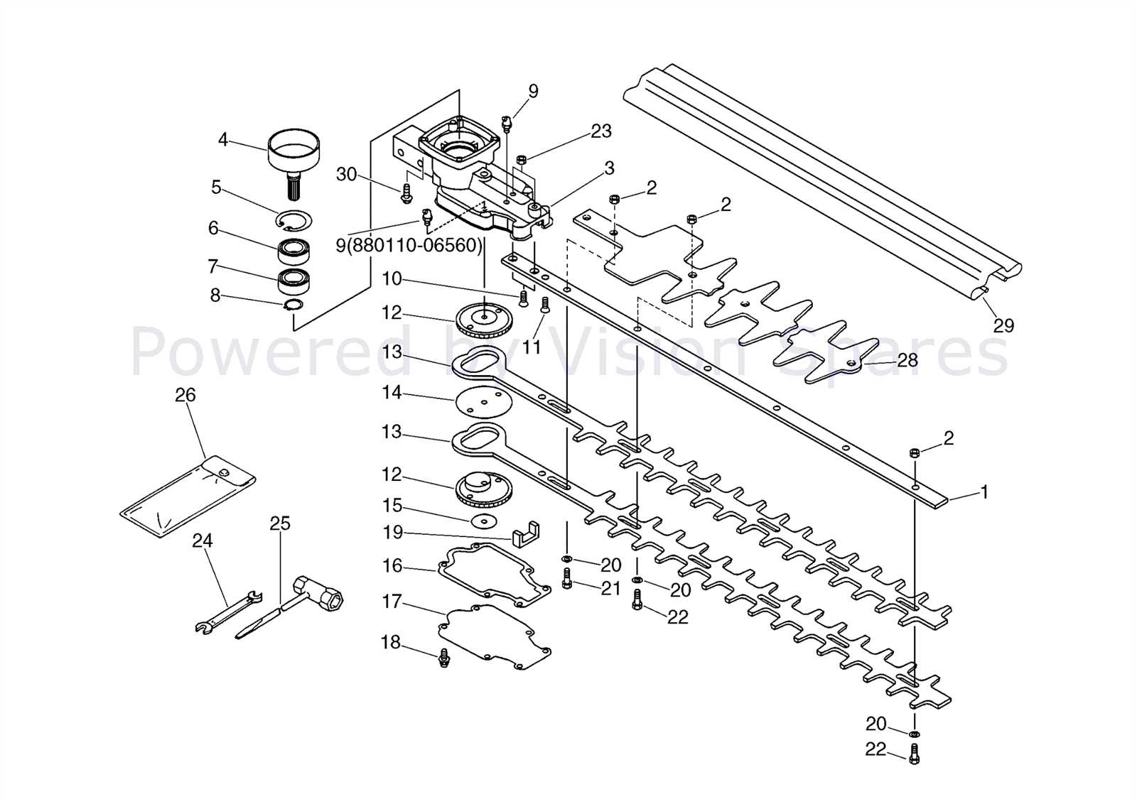 echo hedge trimmer parts diagram