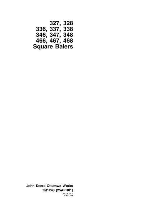 john deere 336 baler parts diagram