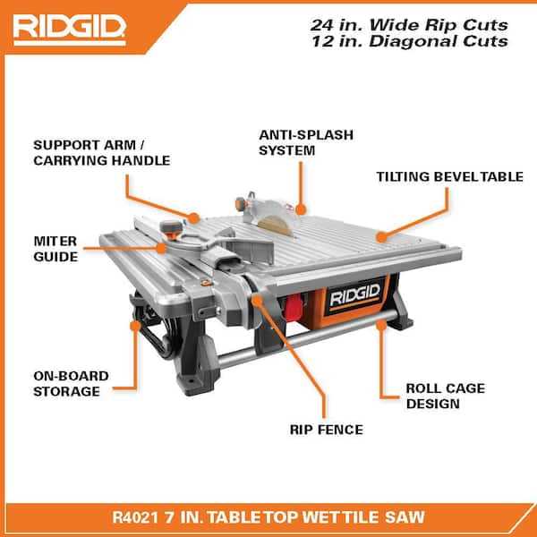 ridgid tile saw parts diagram