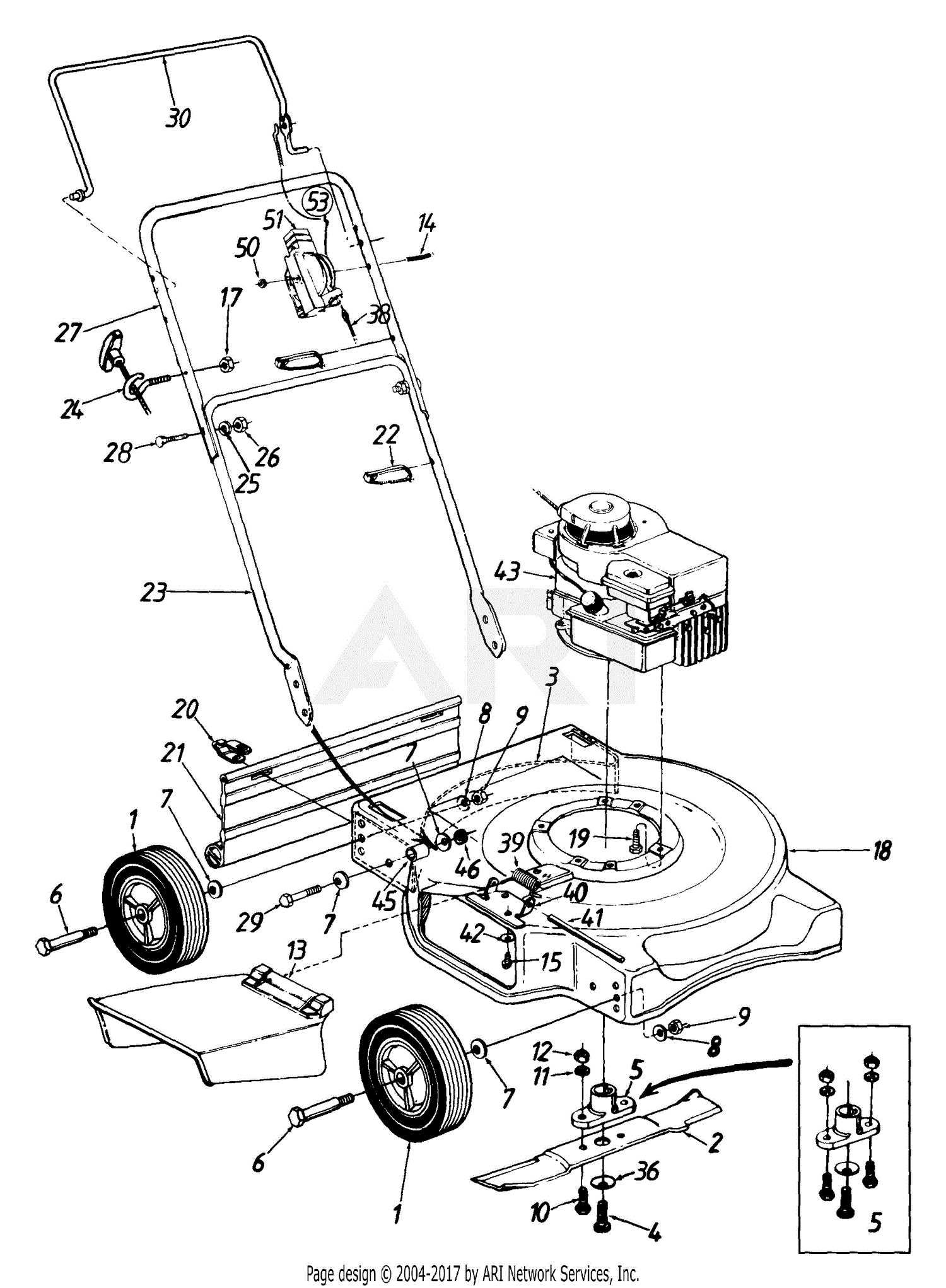 push lawn mower parts diagram