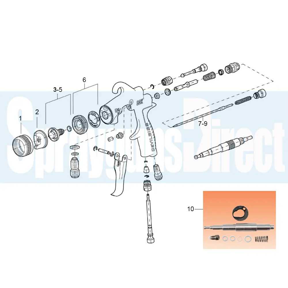 spray gun diagram parts