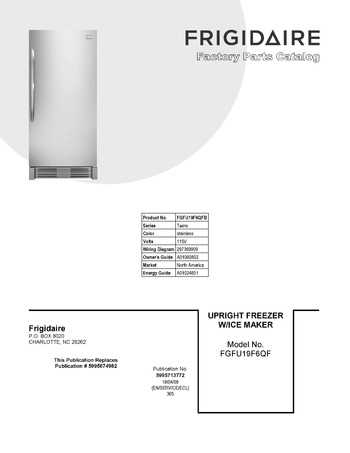 frigidaire upright freezer parts diagram