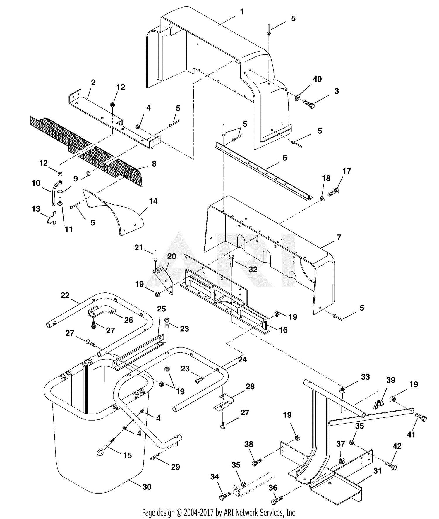 john deere bagger parts diagram