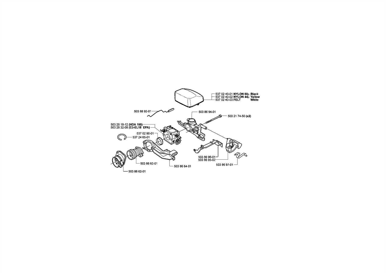 husqvarna 350 parts diagram