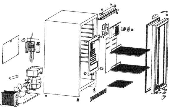 mini fridge parts diagram