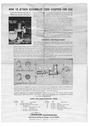 sunbeam mixmaster parts diagram