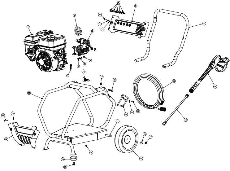 excell pressure washer parts diagram