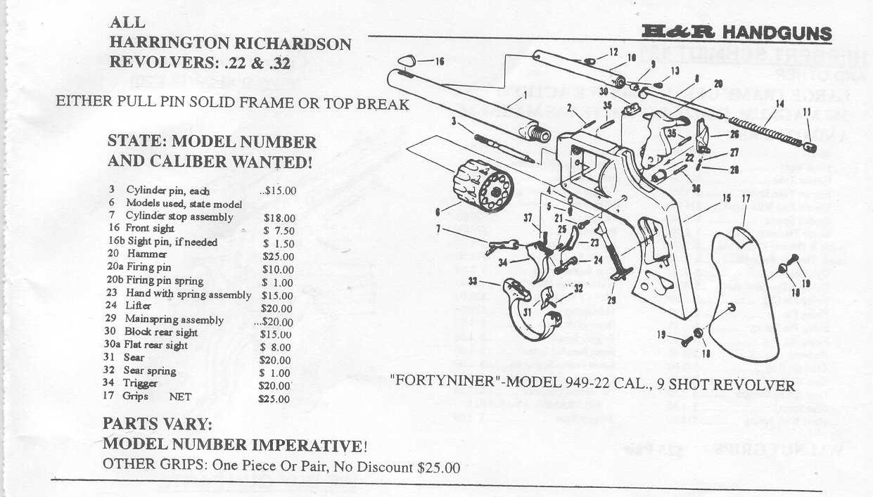 revolver harrington and richardson parts diagram