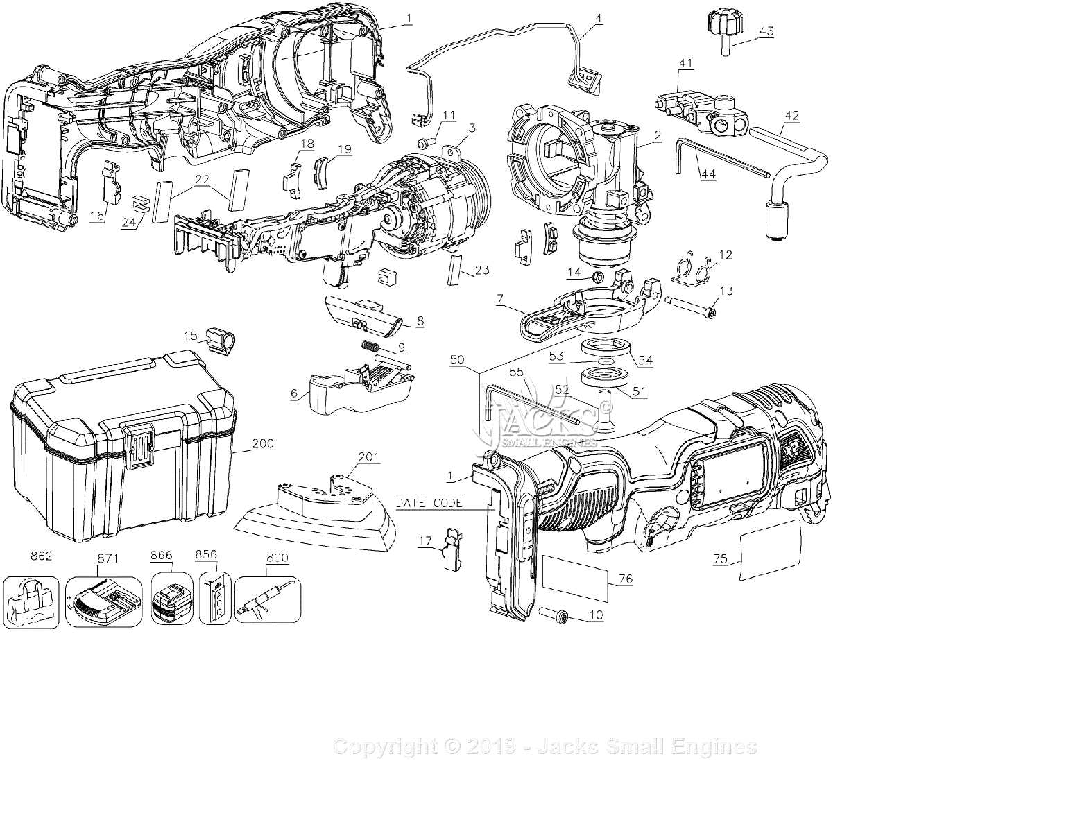 ridgid multi tool parts diagram