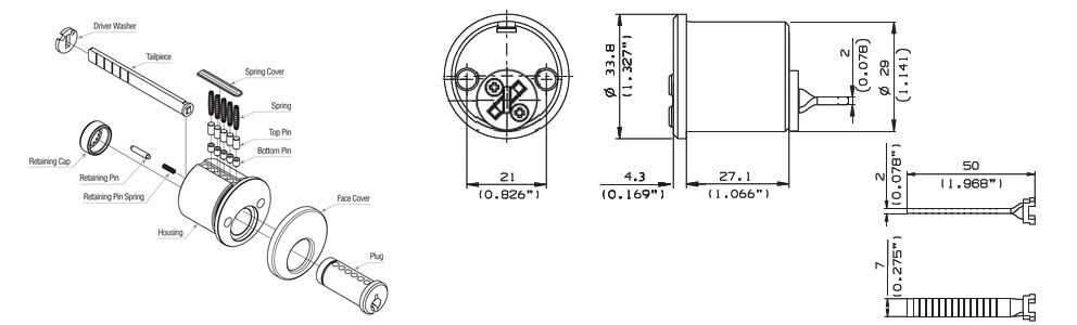 rim lock parts diagram