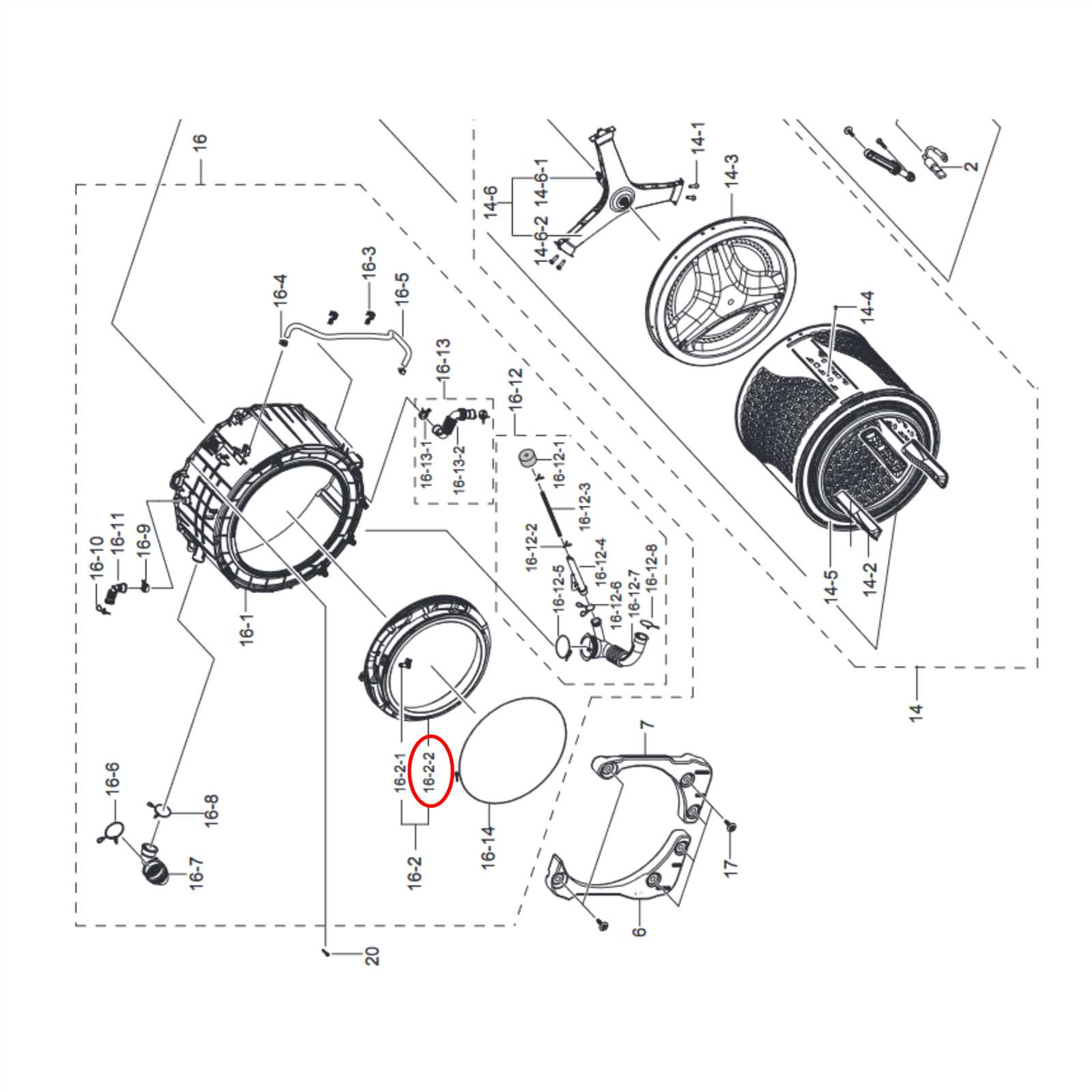 samsung front load washing machine parts diagram