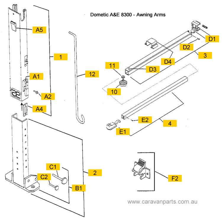 dometic a&e awning parts diagram