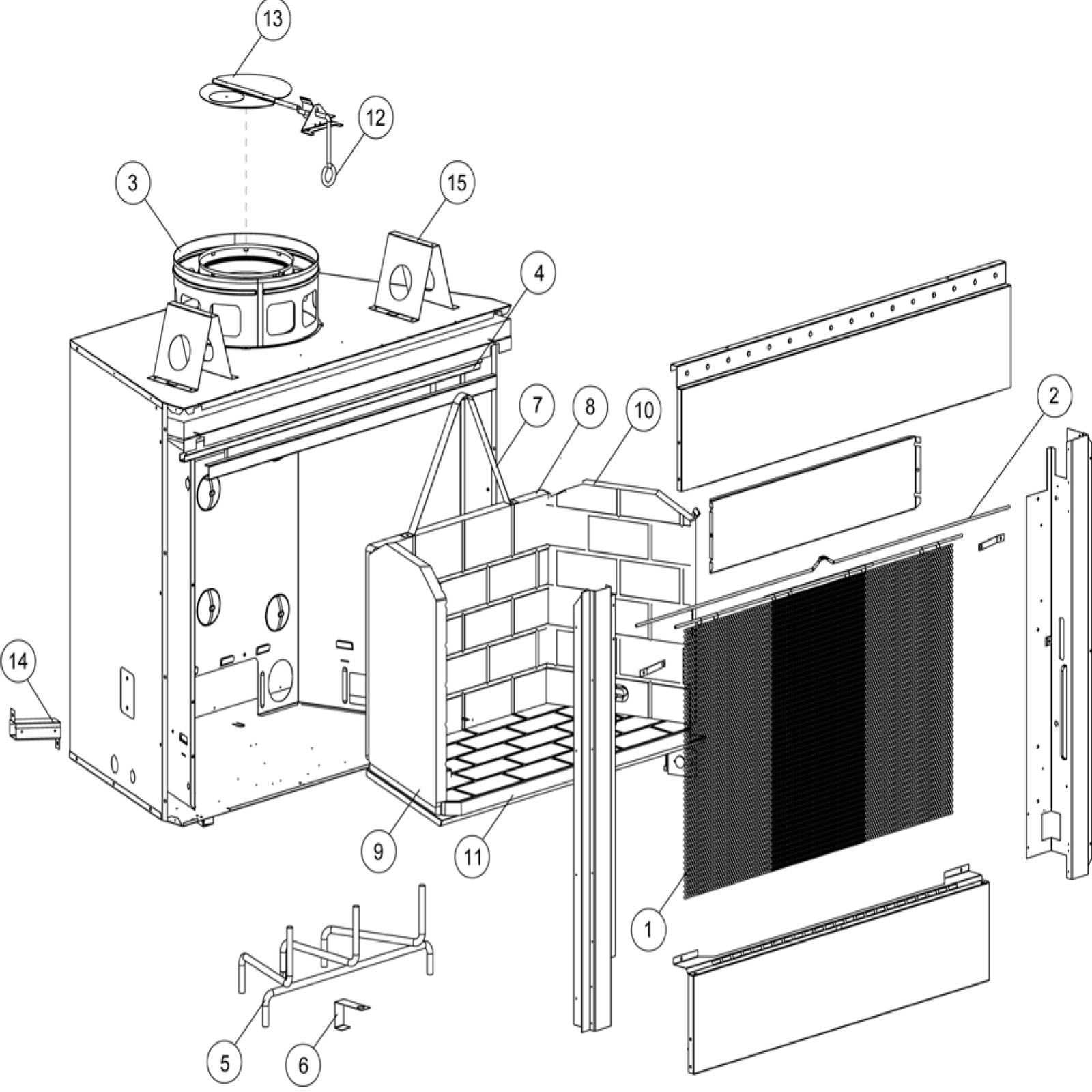 fireplace parts diagram