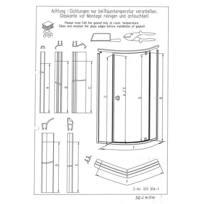 shower door parts diagram