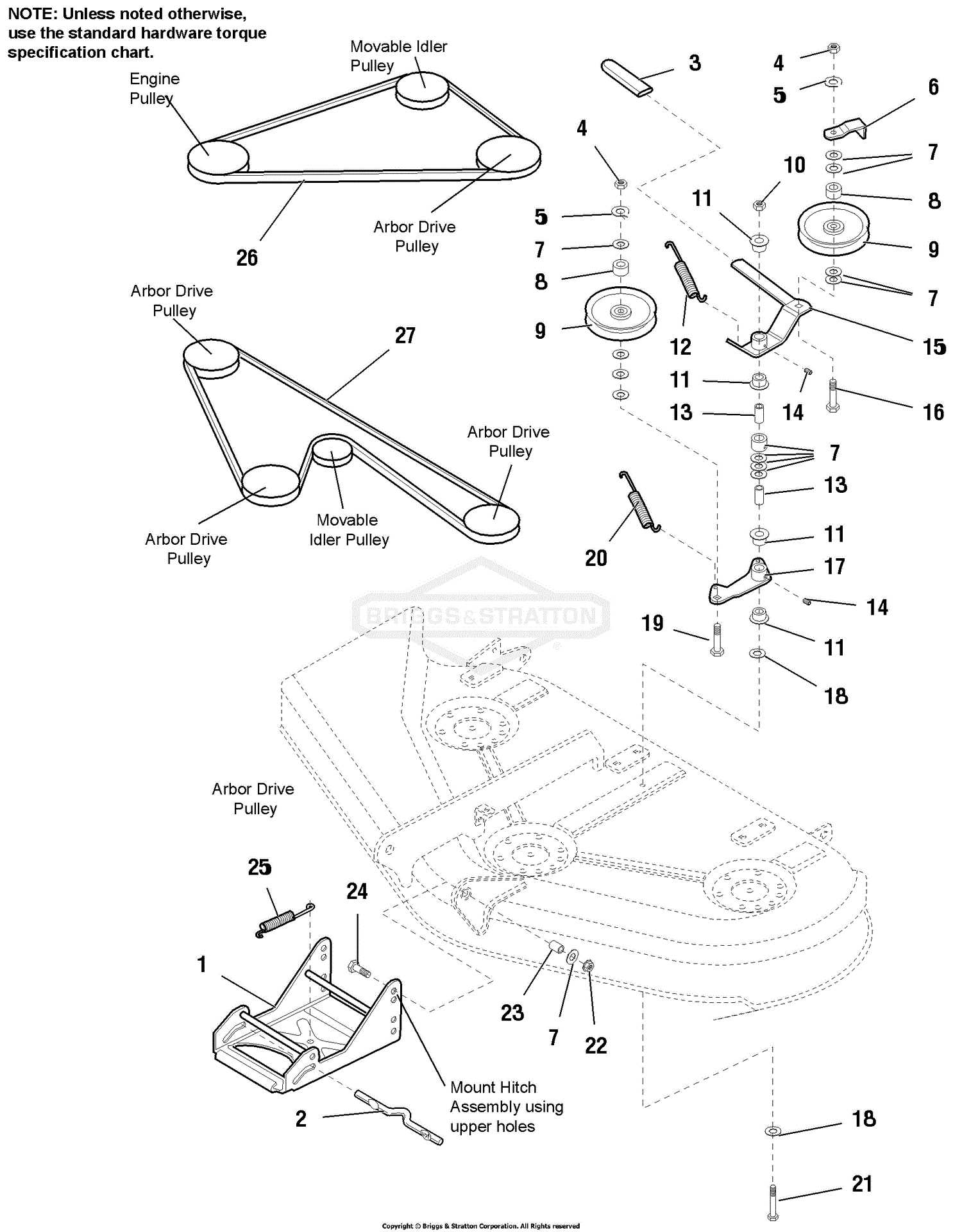 simplicity mower deck parts diagram