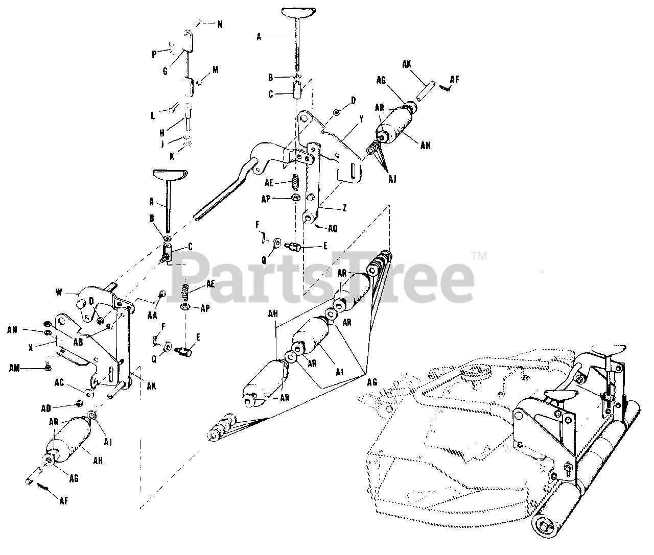 simplicity mower deck parts diagram