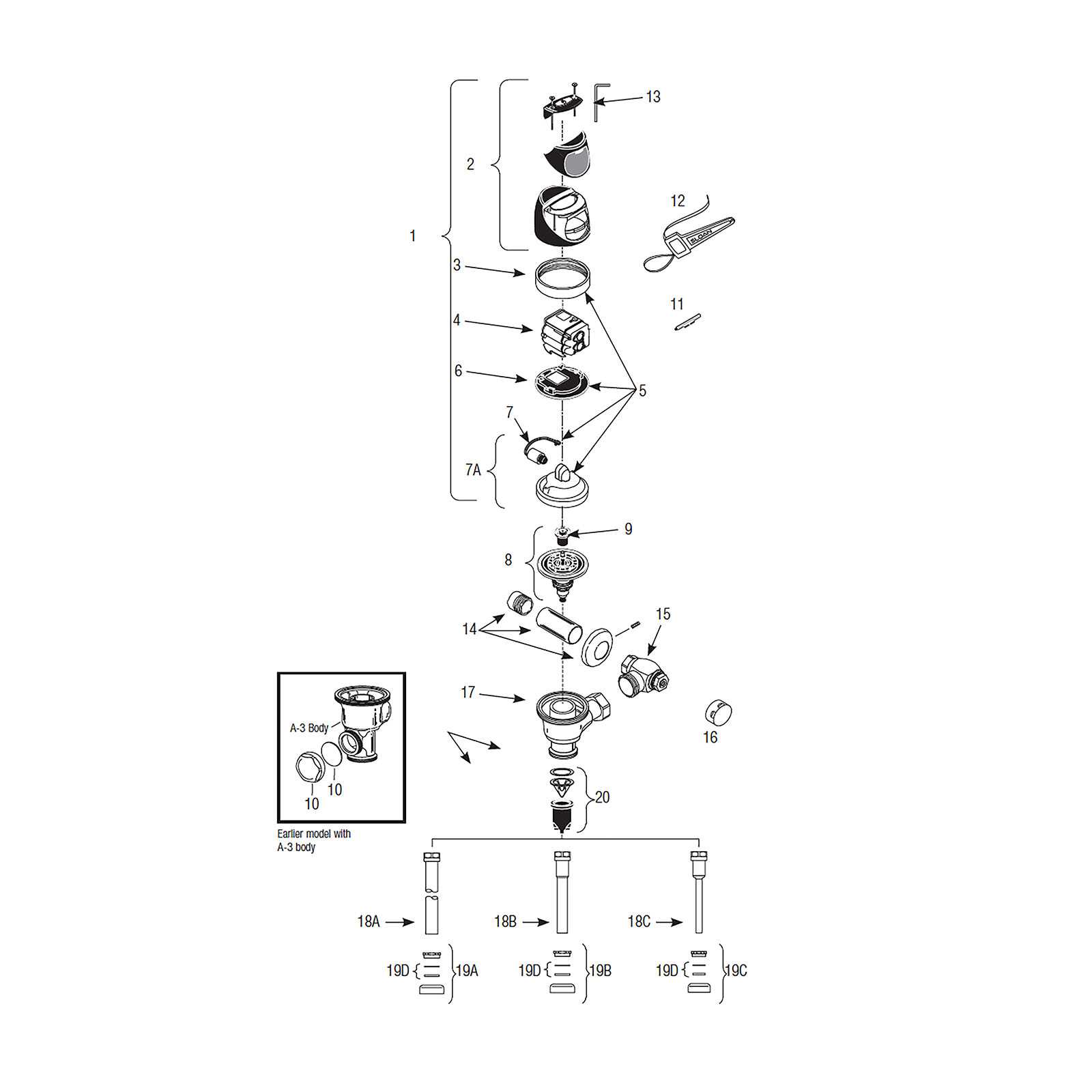 sloan parts diagram