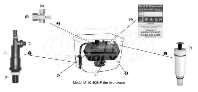 sloan toilet parts diagram