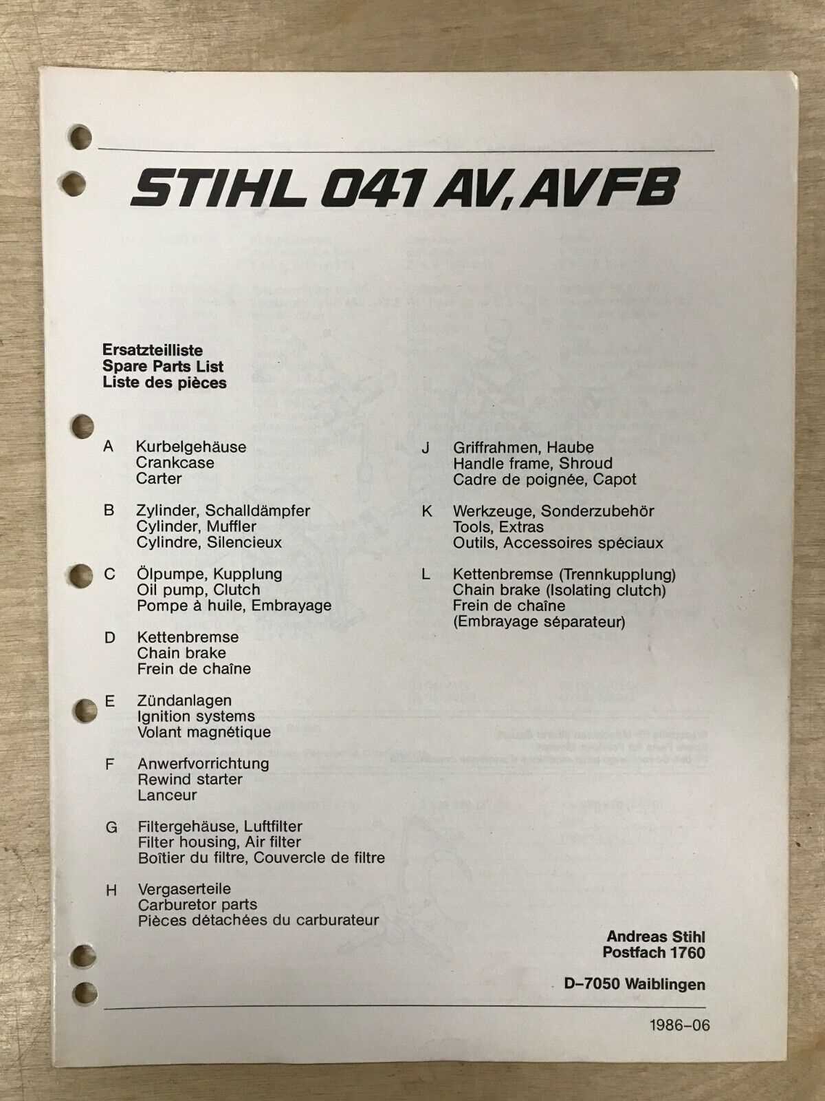 stihl 024 parts diagram