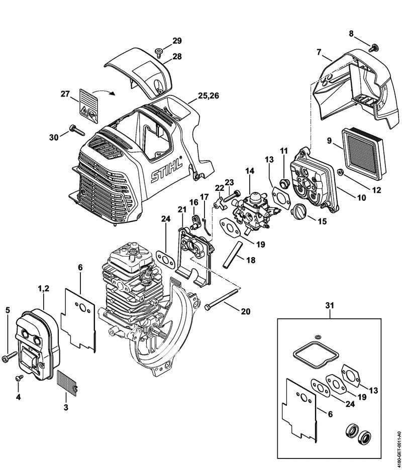 stihl fs111r parts diagram