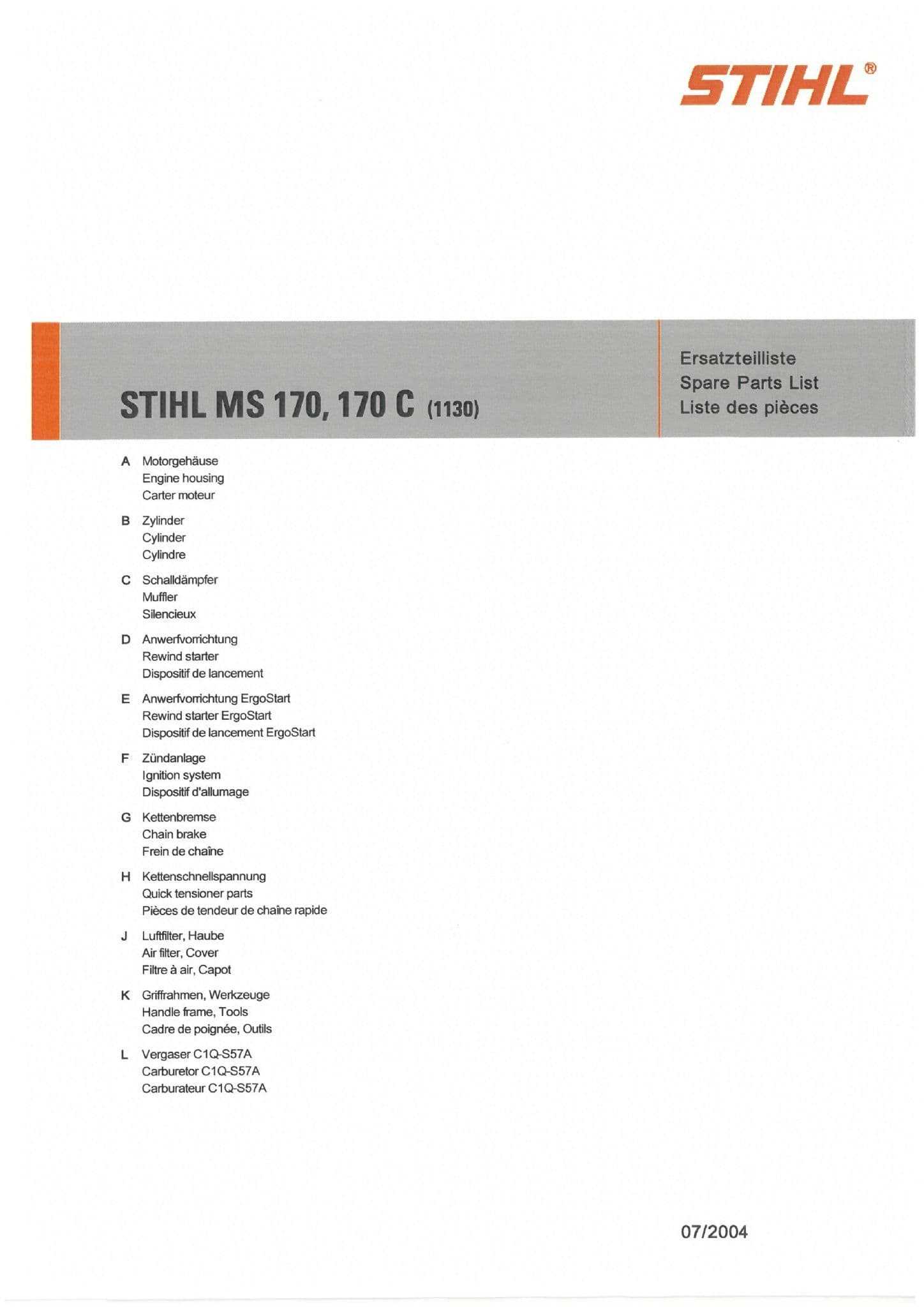 stihl ms170 parts diagram