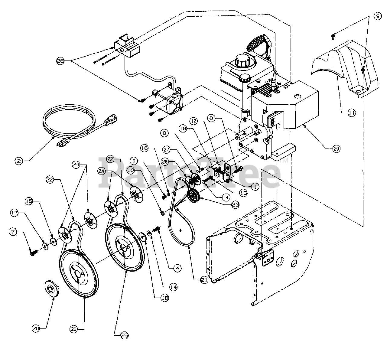 cub cadet snow blower parts diagram