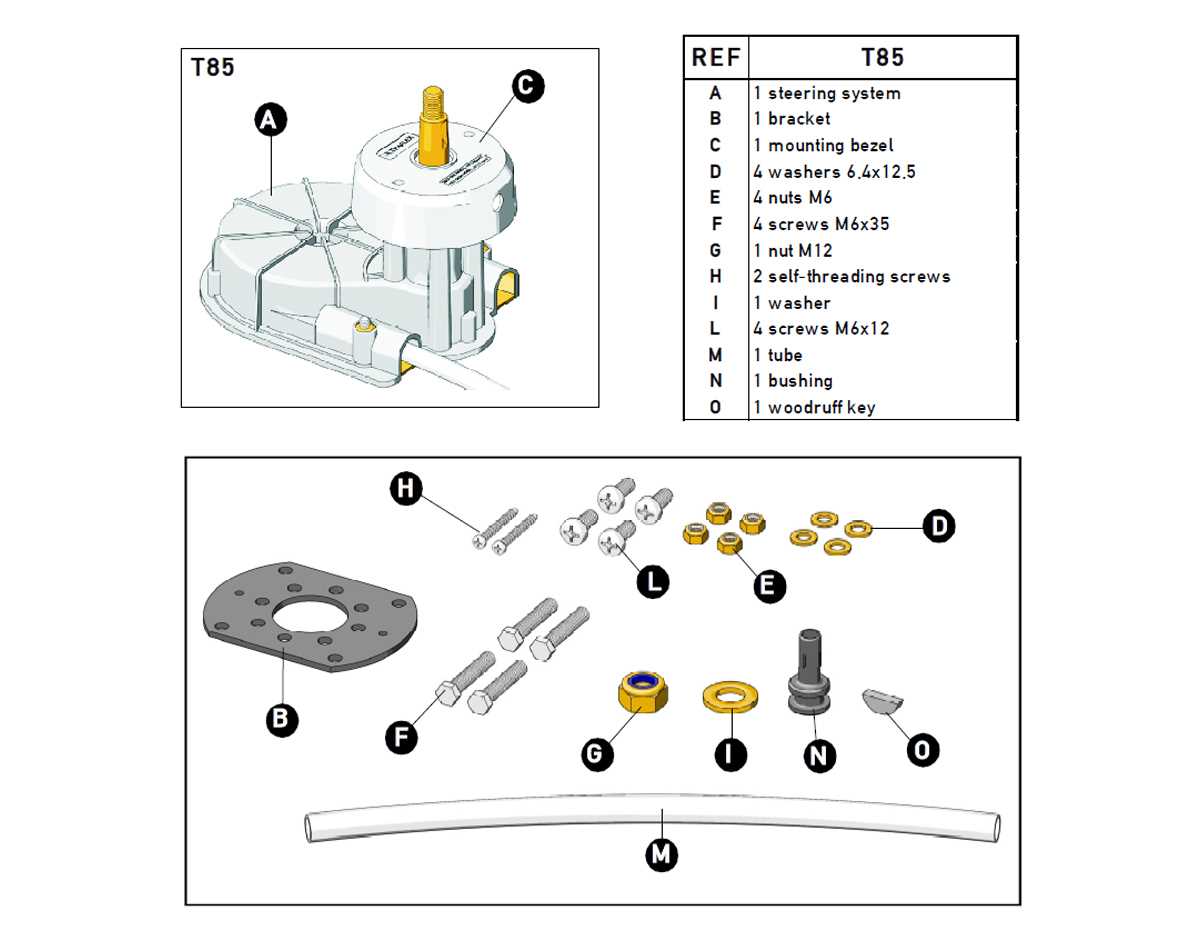 teleflex steering parts diagram