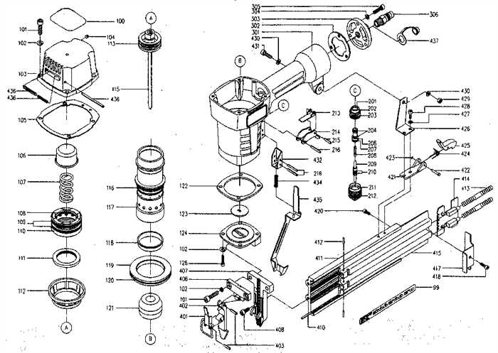 porter cable fn250b parts diagram