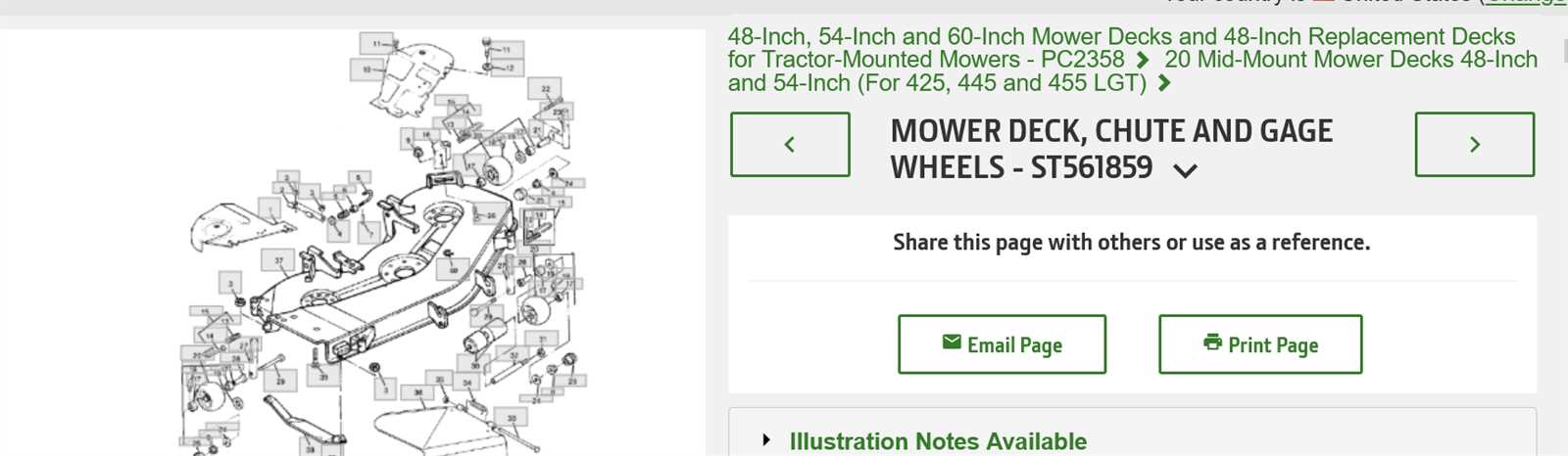 john deere 48 inch mower deck parts diagram