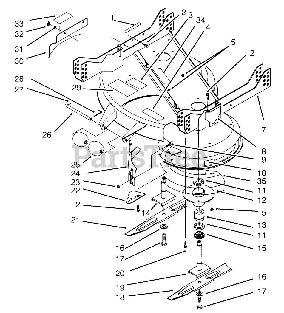 toro mower deck parts diagram