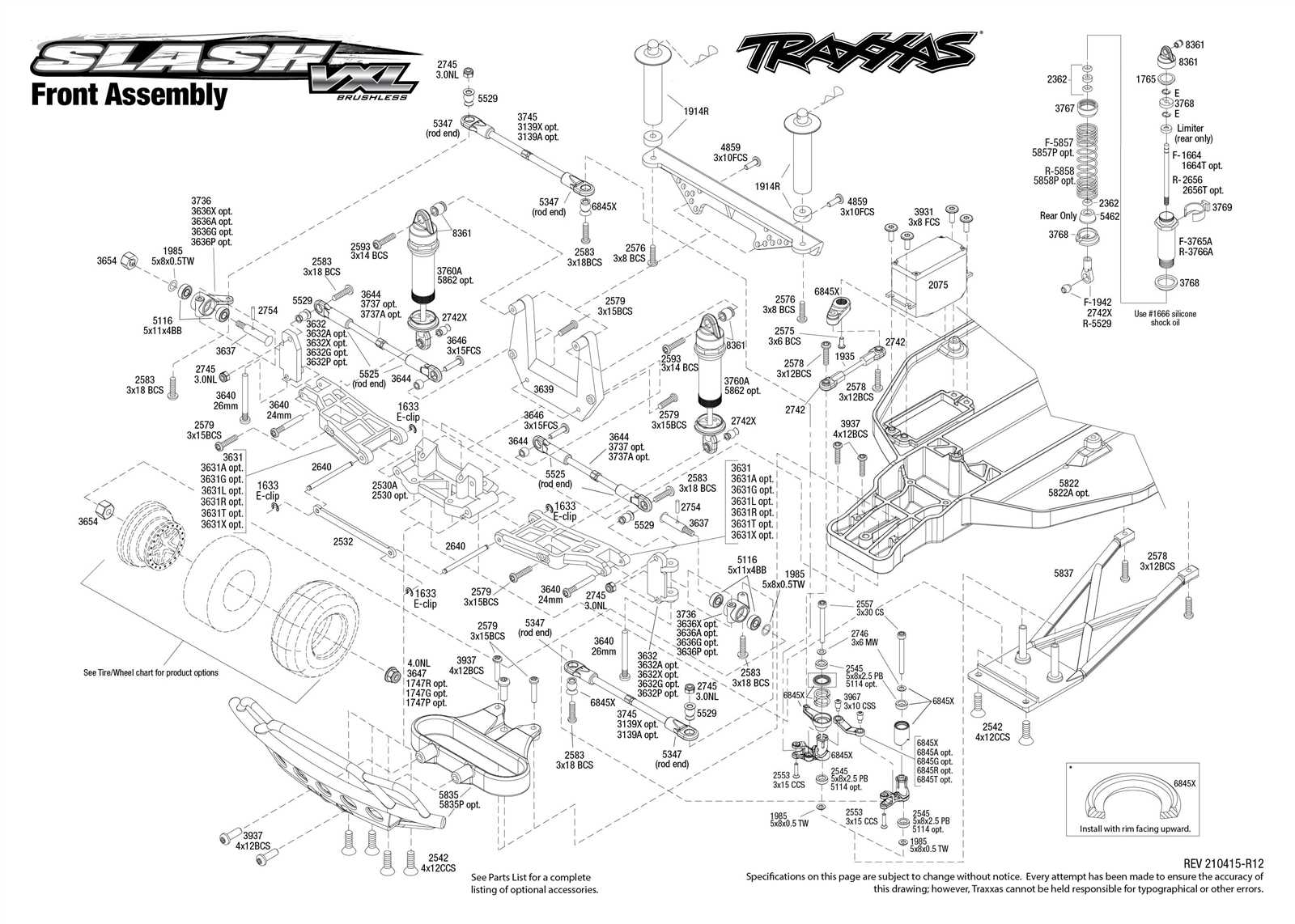 traxxas sledge parts diagram