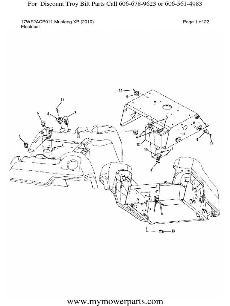 troy bilt mustang 42 parts diagram