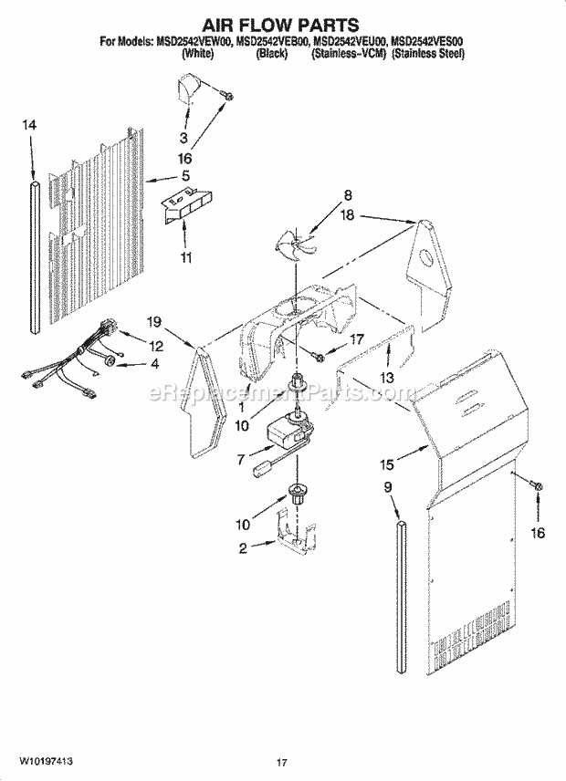 maytag fridge parts diagram