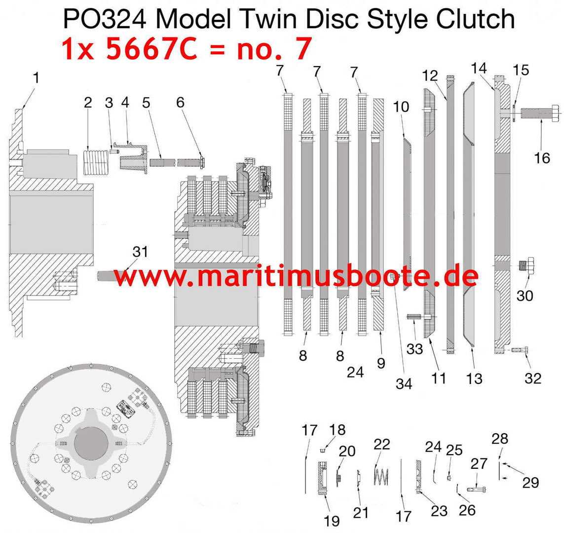 twin disc clutch parts diagram